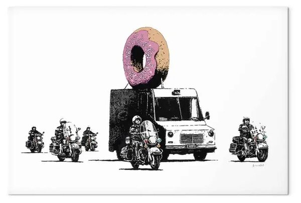 Quadro su tela Ciambella della polizia largo