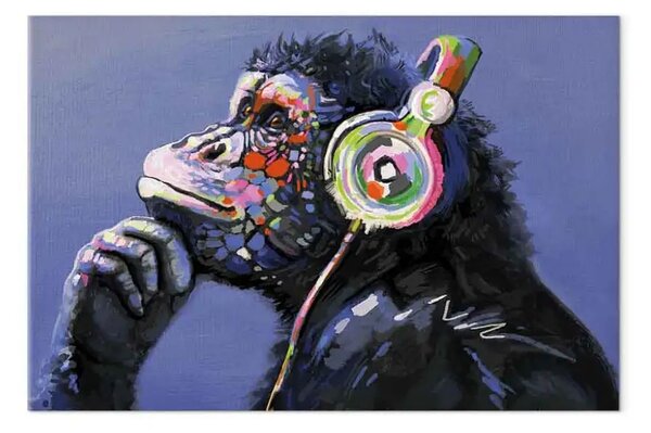 Quadro contemporaneo Scimmia musicale