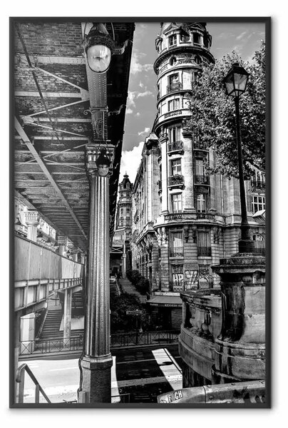 Poster: Vista su Bir-Hakeim - architettura in bianco e nero della città