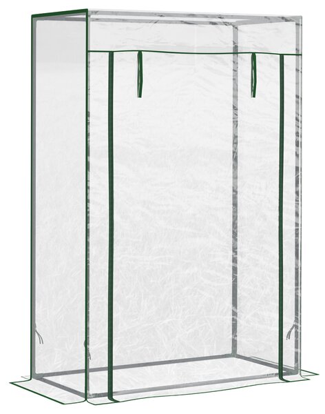 Outsunny Serra con porta, serra in telo resistente al gelo in acciaio, serra per balcone, giardino, serra per pomodori 100x50x150cm, serra per pomodori, verdure, fiori, piante, Trasparente | Aosom Italy