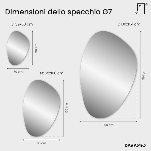 Specchio atipico con luce LED G7