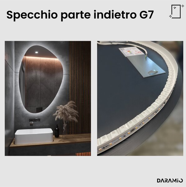 Specchio atipico con luce LED G7
