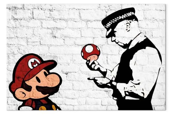 Quadro su tela Banksy su mattone