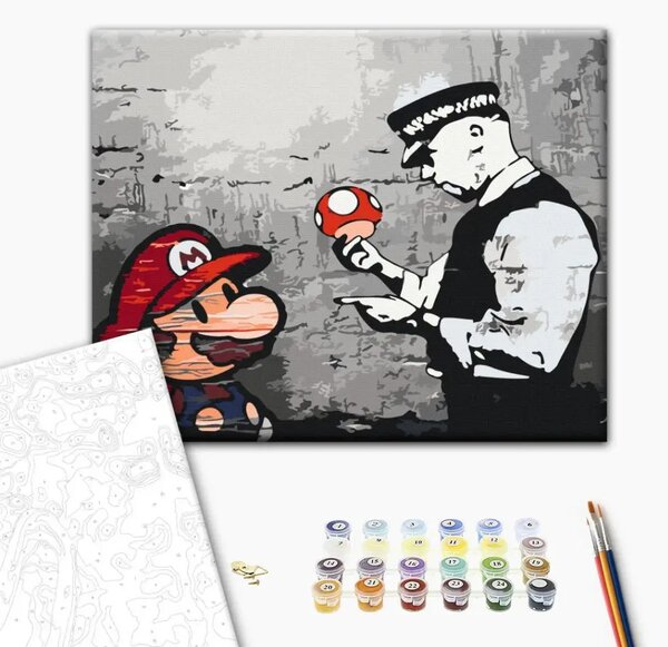 Quadro da dipingere Mario (Banksy)