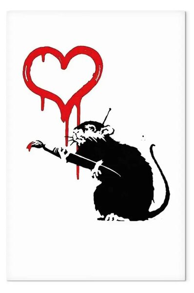 Quadro Amore Rat - street art ratto cuori