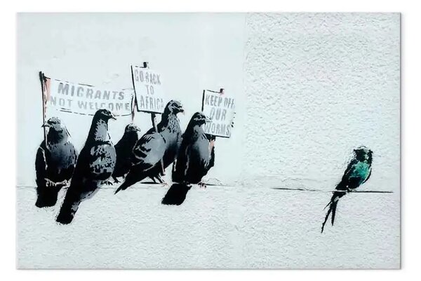 Quadro su tela Banksy uccelli di protesta