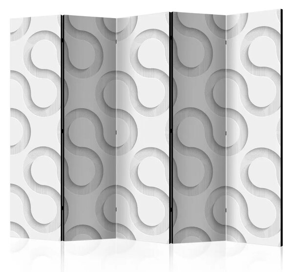 Paravento Serpentine II - composizione in motivo fluido grigio