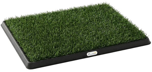 PawHut tappetino per cani con vassoio ed erba artificiale, 63 x 50,5 cm, verde | Aosom Italy