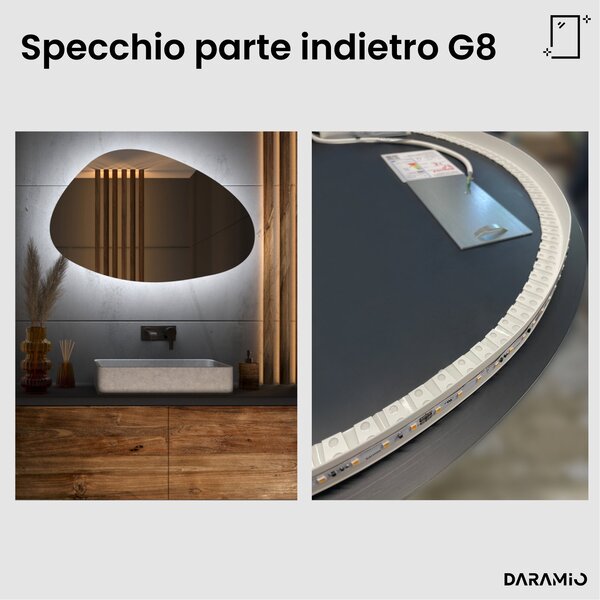 Specchio atipico con luce LED G8