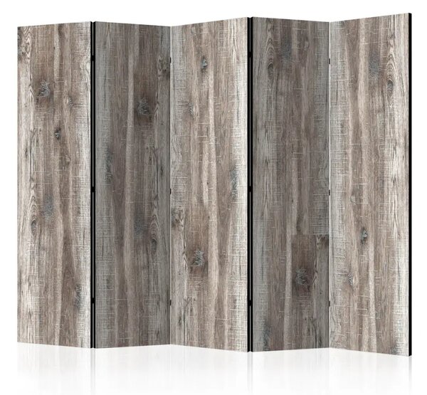 Paravento separè Legno elegante II - composizione unica in tavole marroni
