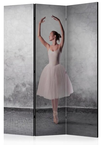 Paravento separè Ballerina alla Degas - donna su sfondo di cemento