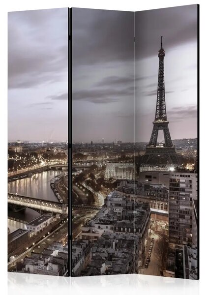 Paravento Notte a Parigi - panorama con la Torre Eiffel