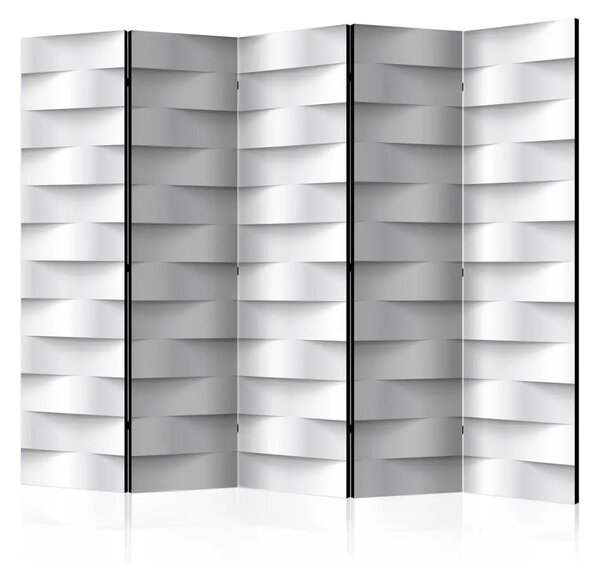 Paravento design Illusione bianca II - astrazione moderna in 3D