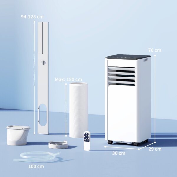 HOMCOM Condizionatore Portatile 7000 BTU: Raffreddamento, Deumidificatore, Ventilatore, Modalità Notturna. | Aosom Italy