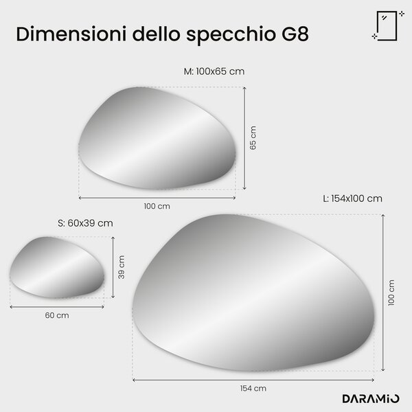 Specchio atipico con luce LED G8