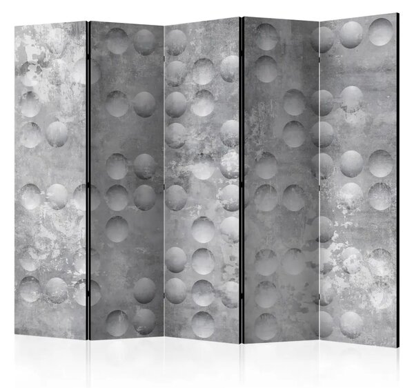 Paravento design Bollicine danzanti II - forme grigie geometriche