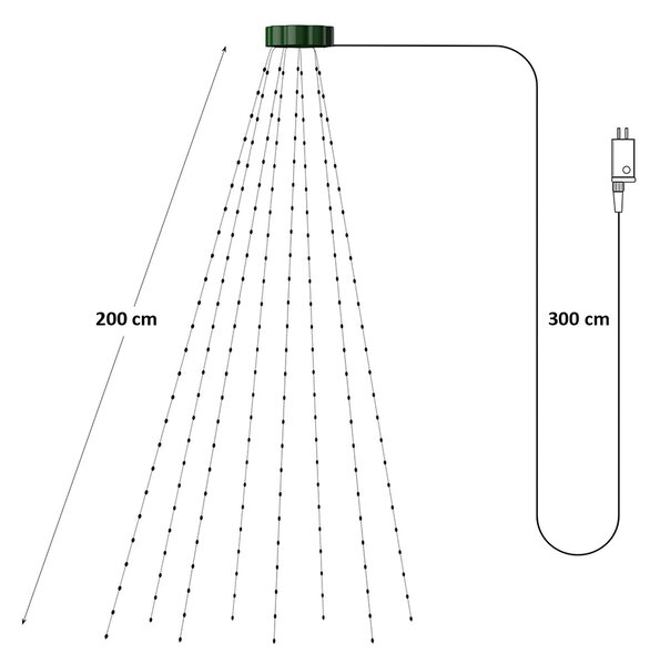 Mantello di luci per Albero di Natale da 200cm 280 Led Bianco Freddo Wisdom