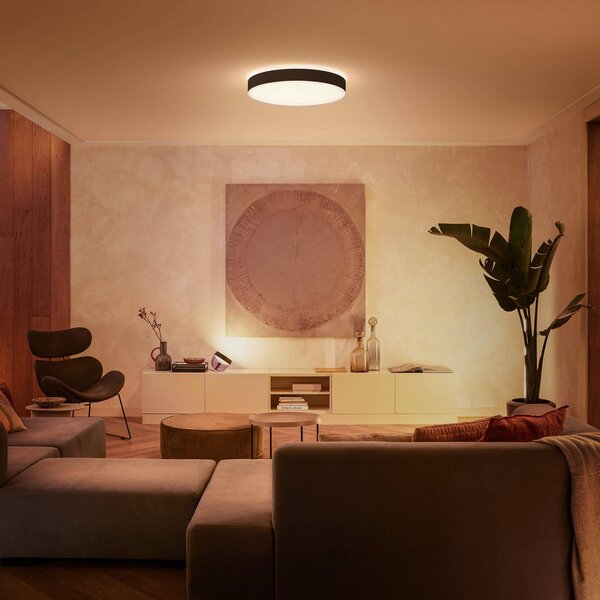 Philips Hue Plafoniera smart Hue, dimmerabile, Nero, Soggiorno / Sala da pranzo, Metallo, Moderno