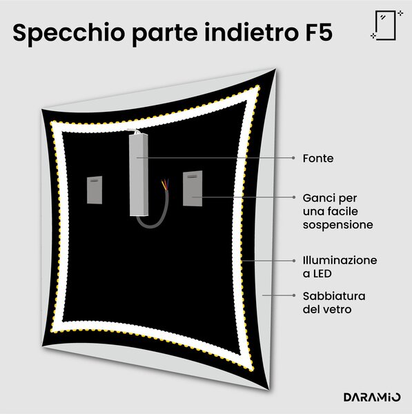 Specchio con luce LED F5