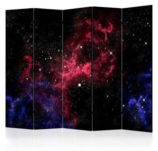 Paravento Universo - stelle II - universo blu-rosso