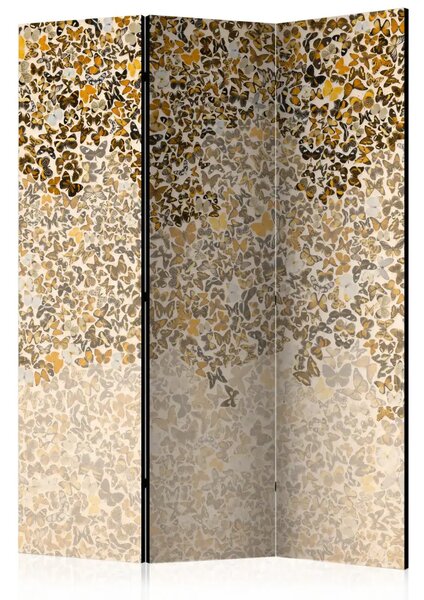Paravento Arte e farfalle - mosaico in tonalità beige-marrone