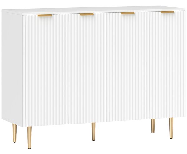 HOMCOM Credenza da cucina con armadi a 2 ante e ripiano regolabile 120 x 40 x 90 cm, Bianco | Aosom Italy