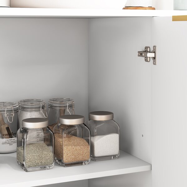 HOMCOM Credenza da cucina con armadi a 2 ante e ripiano regolabile 120 x 40 x 90 cm, Bianco | Aosom Italy