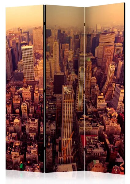 Paravento design Manhattan dall'alto - New York nei colori caldi