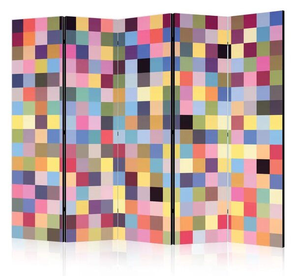 Paravento Tutta la gamma di colori II - mosaico geometrico multicolore