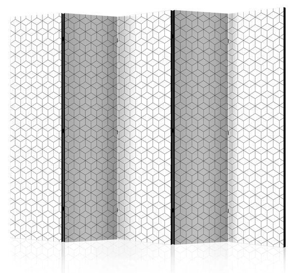 Paravento design Cubi - texture II - disegno geometrico in bianco e nero