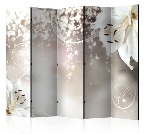 Paravento Composizione incantata II - fiori bianchi in illusione 3D