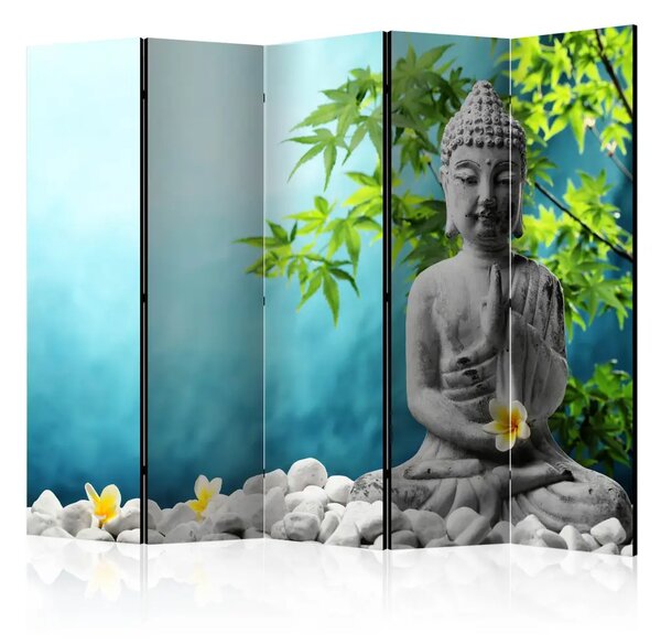 Paravento separè Buddha: Bellezza della meditazione II - postać sakralna w naturze