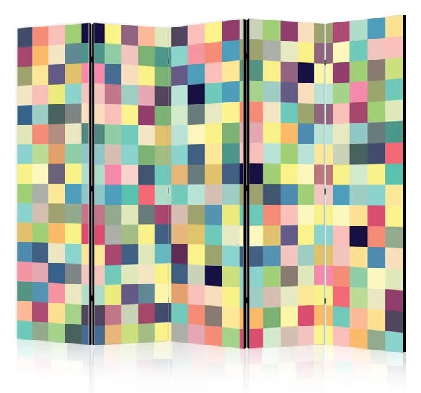 Paravento Milioni di colori II - mosaico geometrico colorato