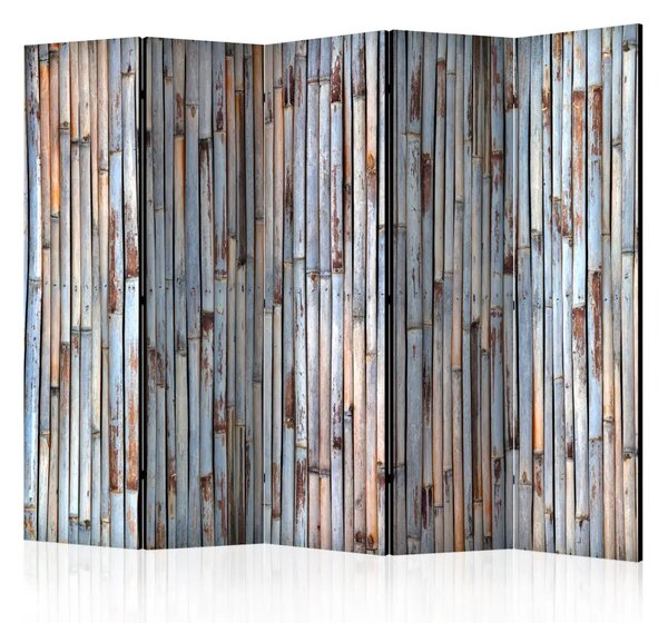 Paravento design Storia asiatica II - sfondo con bamboo bruno-grigiastro