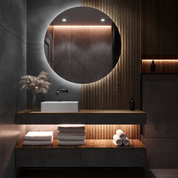 Specchio rotondo con luce LED E2