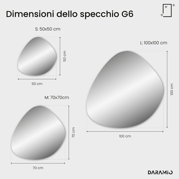 Specchio atipico con luce LED G6