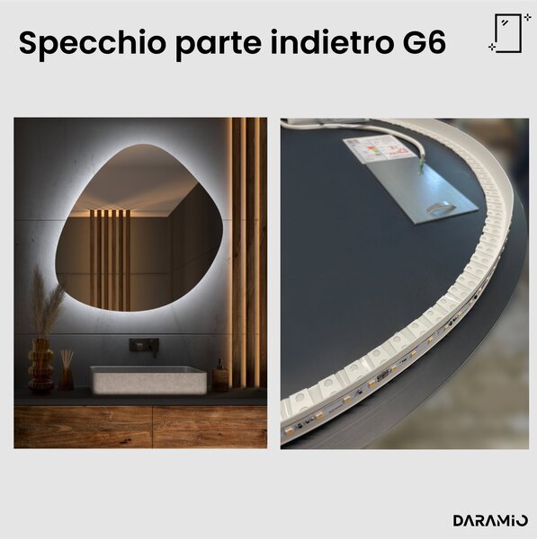 Specchio atipico con luce LED G6