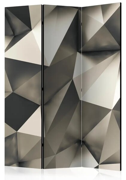 Paravento design Cosmic silver - motivo beige a triangoli tridimensionali