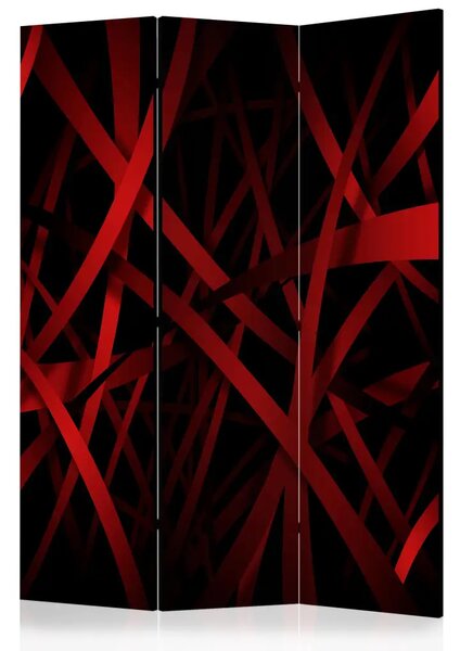 Paravento Paura del buio - astrazione 3D rossa e nera