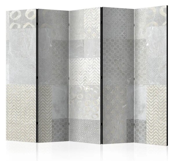 Paravento design Tiles II - composizione con texture di mattonelle a fantasia