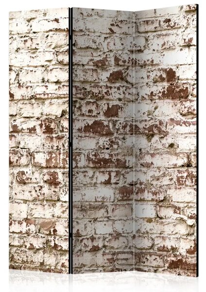 Paravento design Strisce del Tempo - composizione unica, texture mattoni