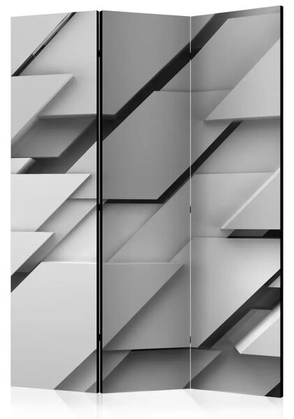 Paravento design Edge of grey - astrazione artistica geometrica