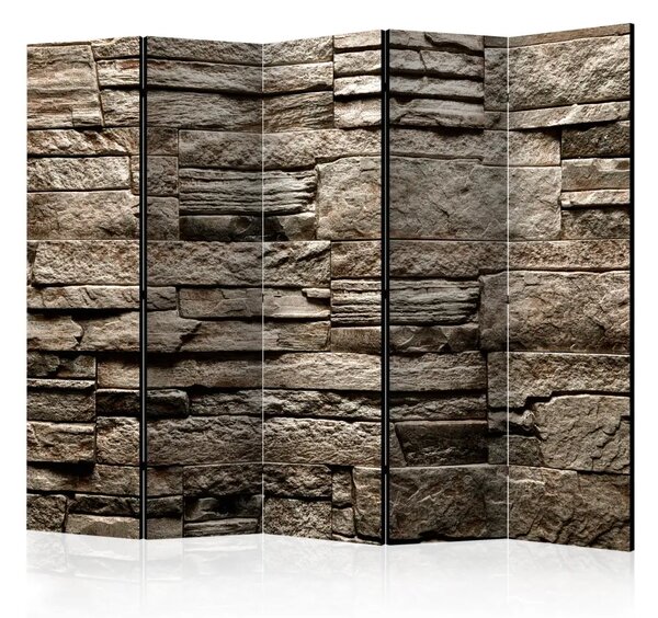 Paravento design Bella Pietra Marrone II - sfondo marrone
