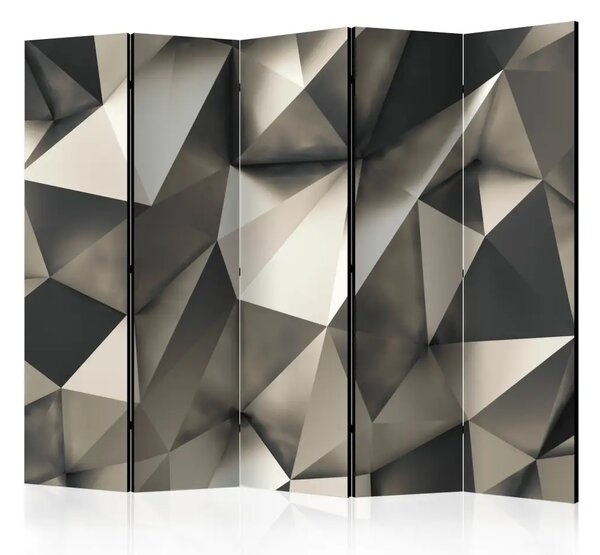 Paravento separè Cosmic silver II - figure geometriche in beige