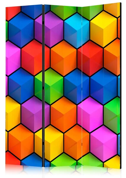 Paravento separè Geometria dell'Arcobaleno - modello geometrico colorato