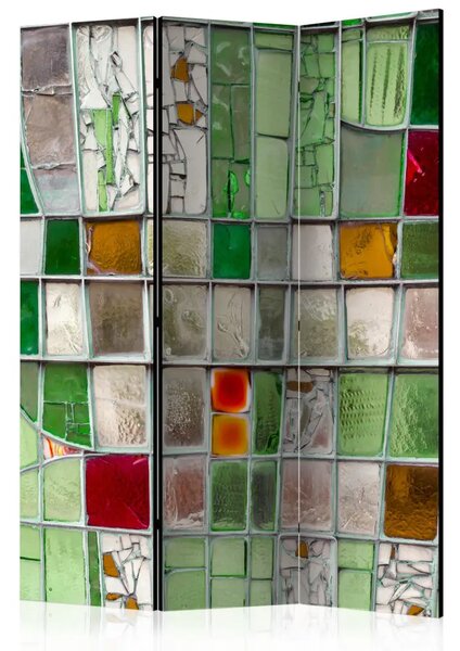 Paravento design Vetrata Smeraldo - mosaico colorato
