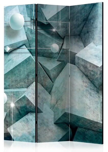 Paravento Cubetti di Cemento verde - composizione geometrica