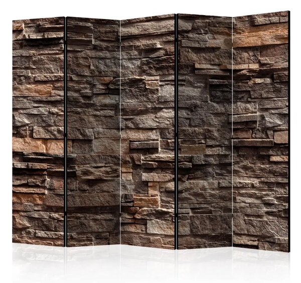 Paravento Stile Bronzeo II - muratura con texture di pietra