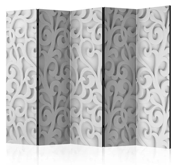 Paravento Ornamento bianco II - astrazione luminosa