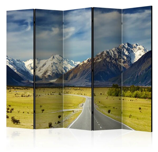 Paravento design Alpi Meridionali - paesaggio montano con strada asfaltata